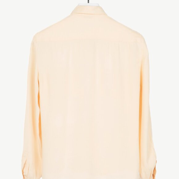 Chanel 70's-Vintage Cream Silk CC-Pocket Buttoned Blouse - Picture 2 of 9
